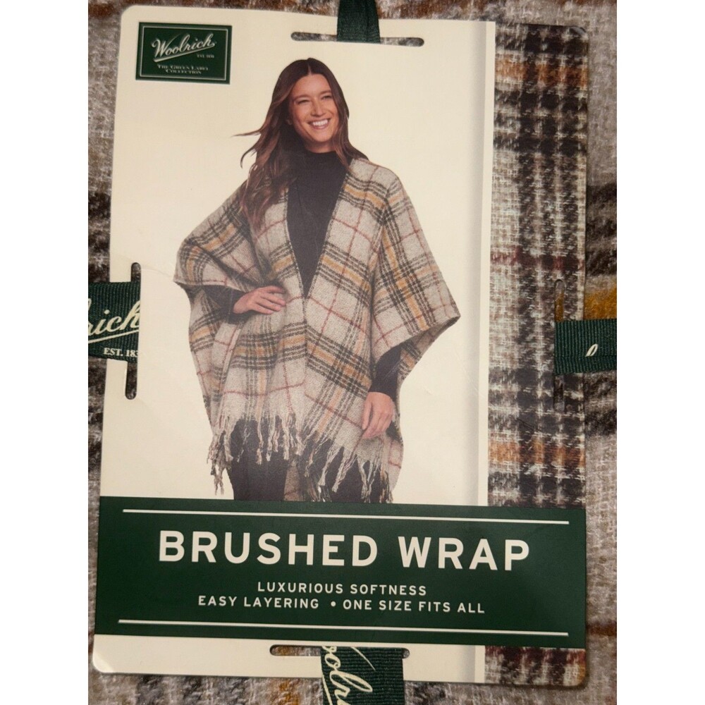Woolrich Cozy Blanket Wrap Luxe Softness Fringe Detail One Size Fits All